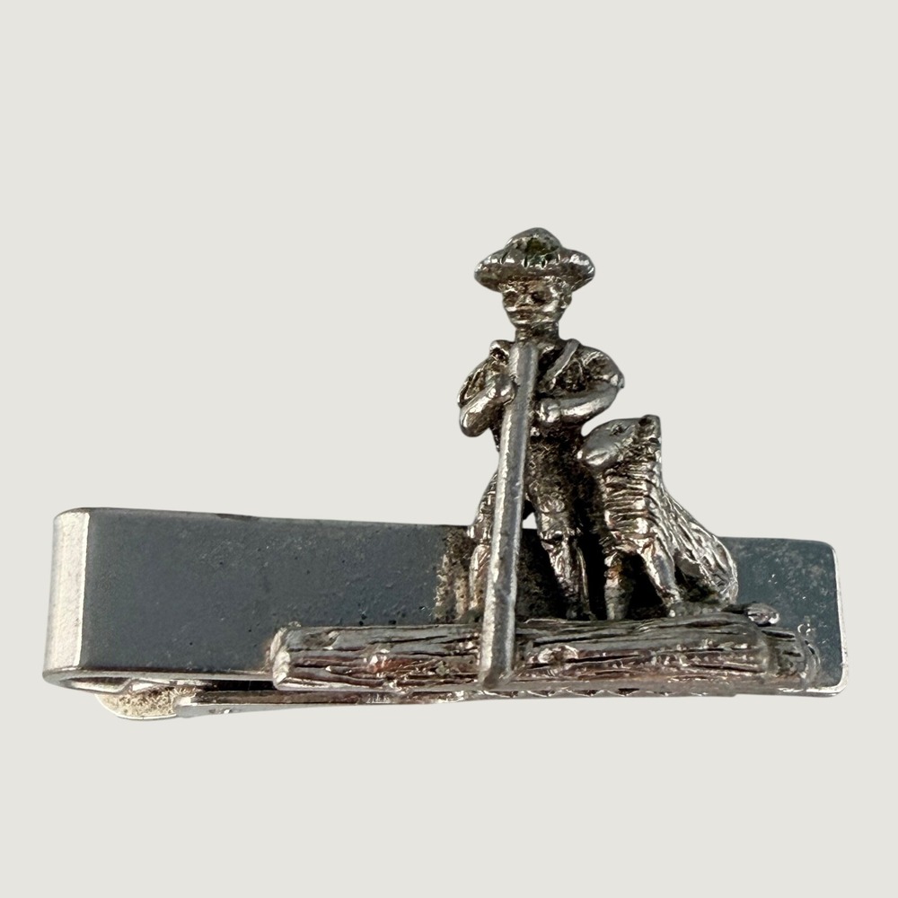 Sarah Coventry Vintage Silver Tone Shepherd with Dog Tie Clip Accessory